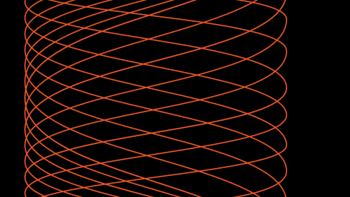 Zoomed in section of cover illustration of red lines on black background